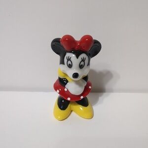 Minnie Mouse Glass Figurine Vintage Tiny Bone China Disney Taiwan